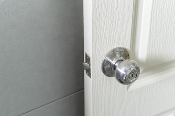 Roundly door knob lock handle home security close. The doorknob is being found that caused the COVID 19 infection.
