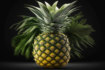 fresh pineapple falling into bowl of water, health and healthy life concept. created with Generative AI technology