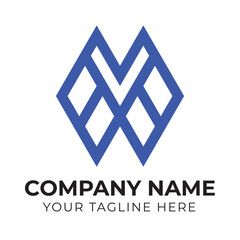 Professional M letter business logo design template
