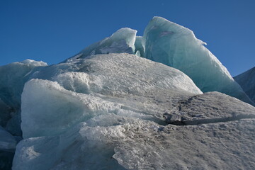 Eisformationen am Russell-Gletscher in Grönland