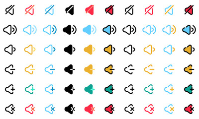 sound audio volume control icon symbol set