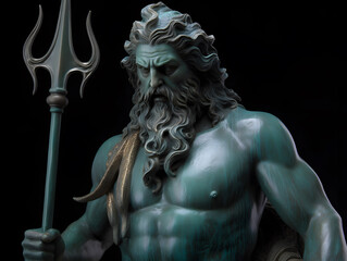Obraz premium statue of Poseidon, generative ai