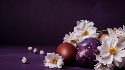 Obraz na płótnie Canvas Easter eggs, happy easter, bunny, Generative AI