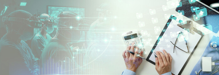 top view of Healthcare and medical doctor working with professional team in physician, nursing...