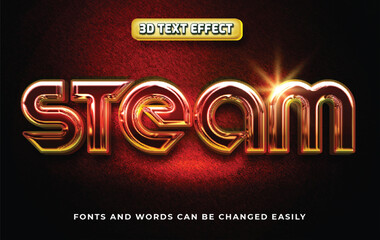 Steam grunge 3d editable text effect style