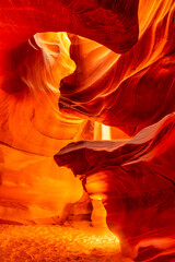 Uploaded image of famous Antelope canyon near Page in arizona - glowing sandstone heart 