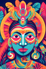 Traditional Colombian background, festival inspiration illustration, Generative AI