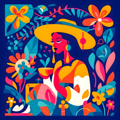 Traditional Colombian background, festival inspiration illustration, Generative AI
