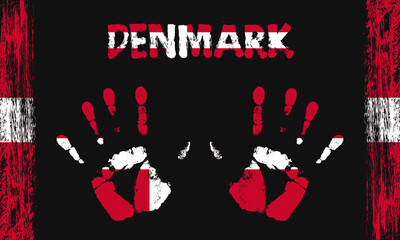 Vector flag of Denmark with a palm