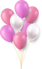 white pink balloons