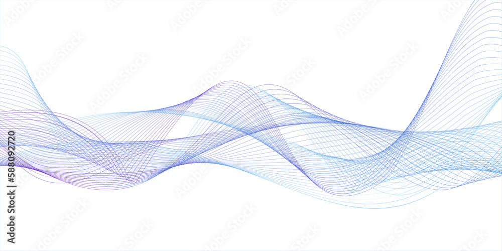 Aufkleber modern abstract glowing wave lines on white background. dynamic flowing wave design element. futuris