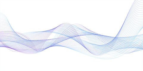 Modern abstract glowing wave lines on white background. Dynamic flowing wave design element. Futuristic technology and sound wave pattern. Vector EPS10.