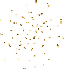 Falling shiny golden confetti