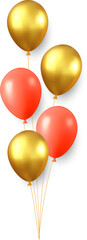 red gold balloons