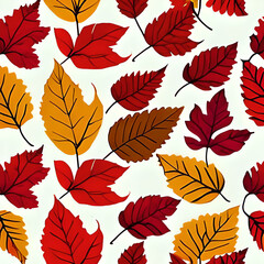 seamless pattern with autumn leaves