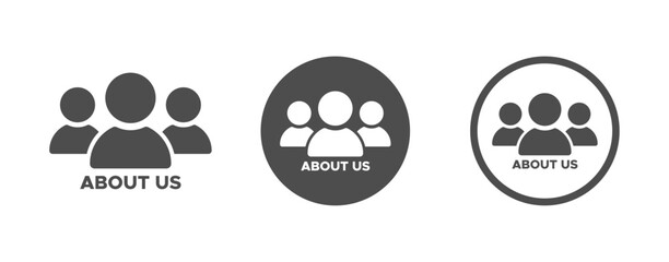 About us vector icons set