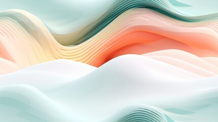 Obraz premium Soft Smooth Ocean Flow Wave, Red & White Gradient Pattern, Digital Silk Fabric Fluid Motion and Space Concept for Wallpaper Background, Luxury Curtain Weddings Valentine, generative ai