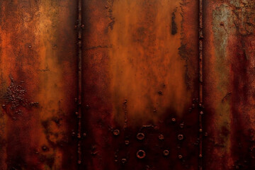 Rust or rusty metal background wallpaper grungy pattern. Metallic corrosion steel grunge scratched surface texture. Ai generated