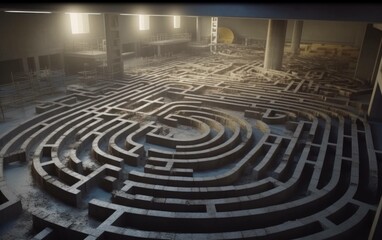 intricate and Mind-Bending Maze Pattern Created by Generative AI