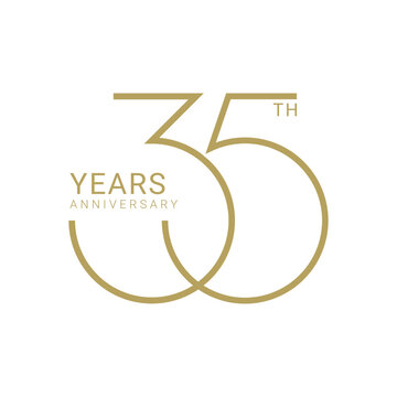 35, 35th Year Anniversary Logo, Vector Template Design element for birthday, invitation, wedding, jubilee and greeting card illustration.