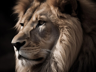 A portrait of a lion