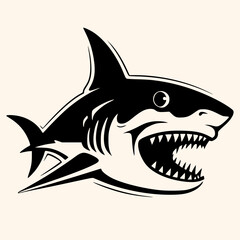 Shark vector for logo or icon, drawing Elegant minimalist style,abstract style Illustration	