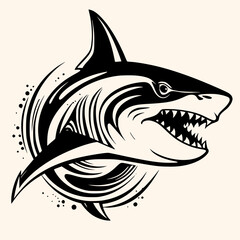 Obraz premium Shark vector for logo or icon, drawing Elegant minimalist style,abstract style Illustration 