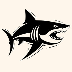 Shark vector for logo or icon, drawing Elegant minimalist style,abstract style Illustration	