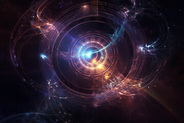 Obraz premium Transcendental chakras space meditation futuristic colorful background. Generative AI