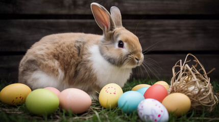 bunny and easter eggs, generative ai