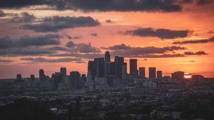sunset over the city