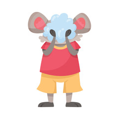 Mouse Character Washing Snout with Soap Foam Follow Hygiene Rule Vector Illustration