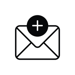 Obraz premium Add Mail icon vector stock.