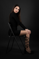 Beauty Portrait Of Sexy Brunette Lady.