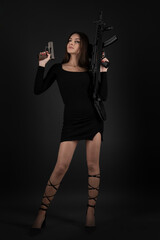 Young Woman With Hand Gun
