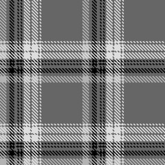 Black and white check plaid seamless vector pattern.