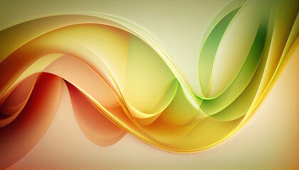 Abstract Shiny neon glass translucent wavy composition with gradient transition, elegant clean background - generative AI.