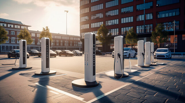 electric car charging station. AI generativ.