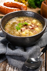 Sour soup in bowl.