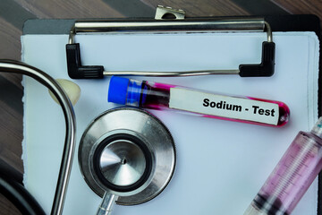 Concept of Sodium - Test with blood sample. Healthcare or medical concept