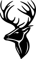 ﻿Logo featuring a vector deer in black and white, simple and minimalistic.