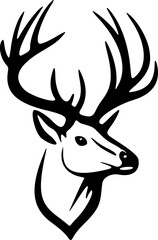 ﻿Simple black & white vector logo of a deer.