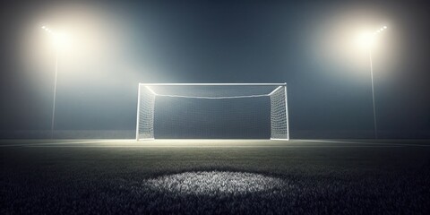 soccer goal and penalty spot, generative ai