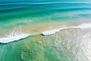 Fototapeta premium panoramic top view of the beach, generative ai