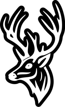 ﻿Vector logo of a black and white deer in a minimalist style.