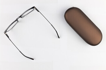 Black Eyeglasses are Designed for Individuals with Visual Impairment for Enhancing Vision, Isolated on a White Background
