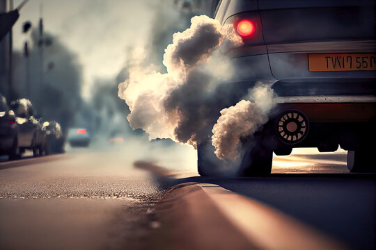 car smoke air pollution. Generative AI, Generative, AI