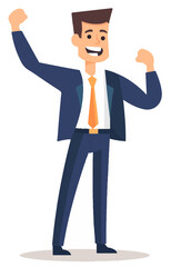 vector drawing of a successful and confident business man