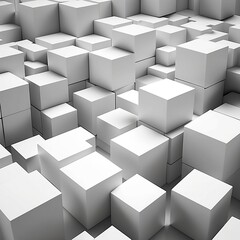 Pattern of stacked white cubes in 3d