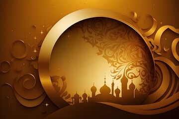 ramadan kareem golden background create with ia